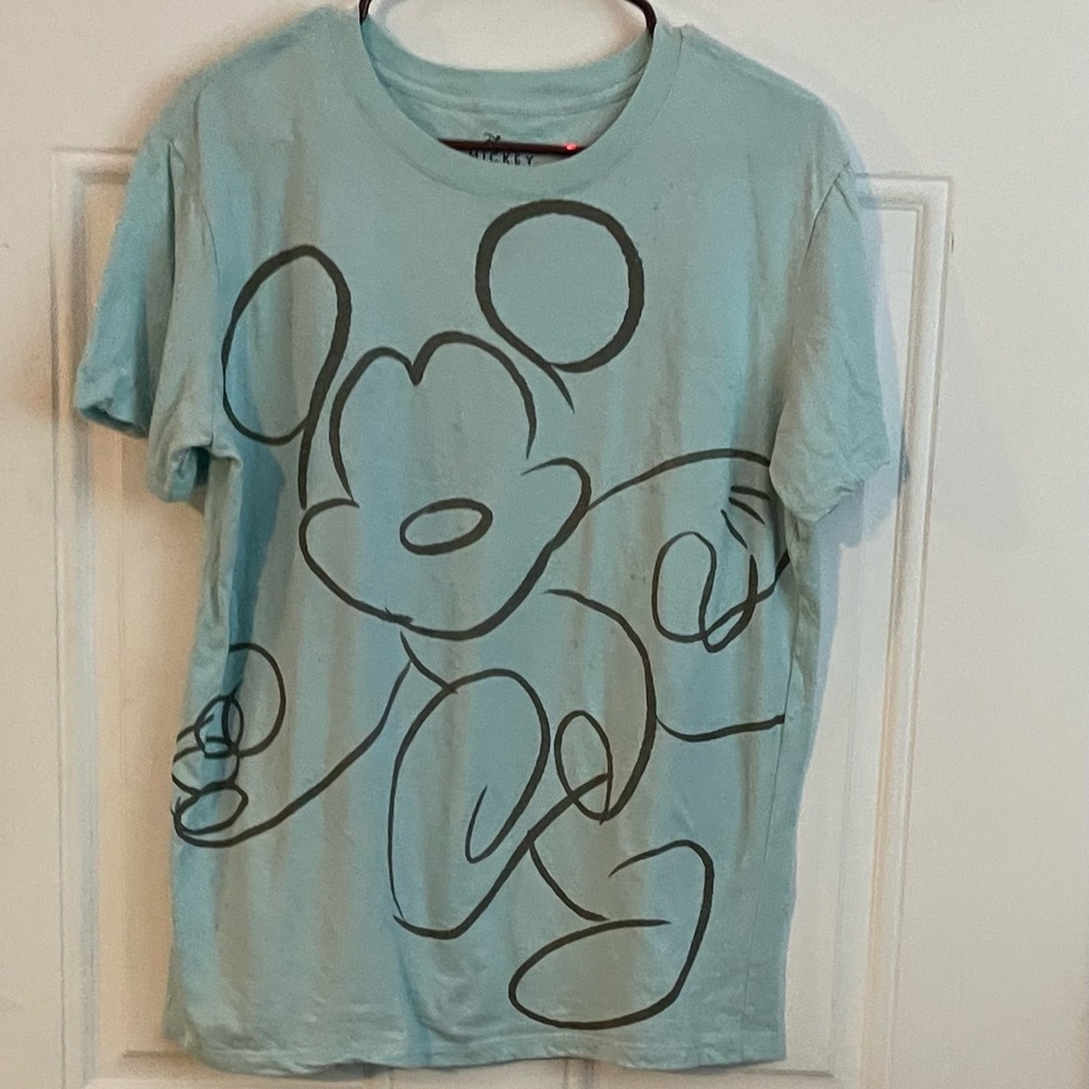 GIRLS/JUNIORS SIZE LARGE- MICKEY MOUSE T-SHIRT LIGHT GREEN